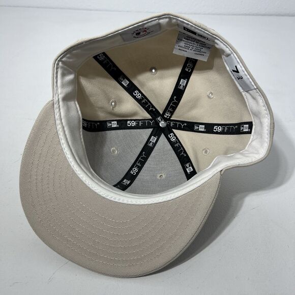 Chicago Cubs Baseball Hat New Era 59fifty Fitted 7 3/4 Cream Embroidered Patch - Picture 8 of 12